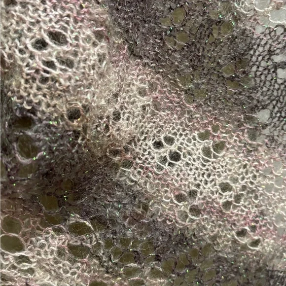Hand Crafted Brown and Cream Lace Scarf